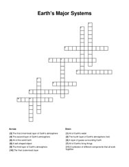 Earths Major Systems Crossword Puzzle