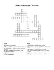 Electricity and Circuits Crossword Puzzle