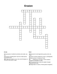 Erosion Crossword Puzzle