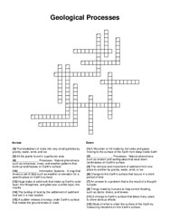 Geological Processes Crossword Puzzle