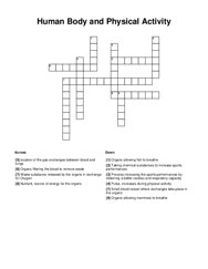 Human Body and Physical Activity Crossword Puzzle