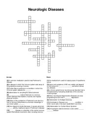 Neurologic Diseases Crossword Puzzle