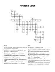 Newtons Laws Crossword Puzzle