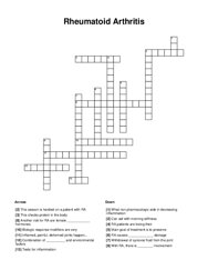 Rheumatoid Arthritis Crossword Puzzle