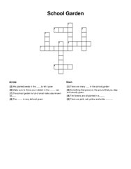 School Garden Crossword Puzzle