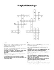 Surgical Pathology Crossword Puzzle