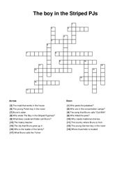 The boy in the Striped PJs Word Scramble Puzzle