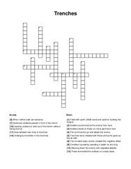 Trenches Crossword Puzzle