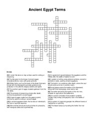 Ancient Egypt Terms Crossword Puzzle