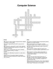 Computer Science Crossword Puzzle