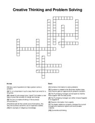 Creative Thinking and Problem Solving Crossword Puzzle