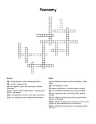 Economy Crossword Puzzle