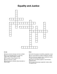 Equality and Justice Crossword Puzzle