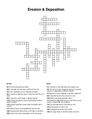 Erosion & Deposition Crossword Puzzle