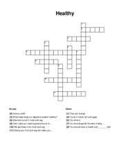 Healthy Crossword Puzzle