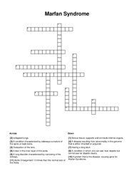 Marfan Syndrome Crossword Puzzle