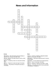 News and Information Word Scramble Puzzle