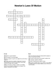 Newtons Laws Of Motion Crossword Puzzle