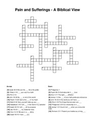 Pain and Sufferings - A Biblical View Crossword Puzzle