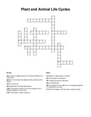 Plant and Animal Life Cycles Crossword Puzzle