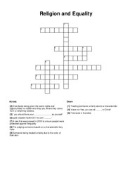 Religion and Equality Crossword Puzzle