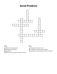 Social Problems Crossword Puzzle