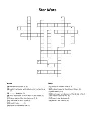 Star Wars Crossword Puzzle