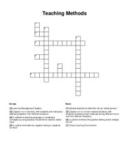Teaching Methods Crossword Puzzle