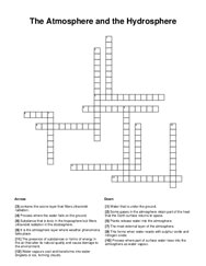 The Atmosphere and the Hydrosphere Crossword Puzzle