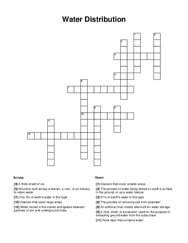 Water Distribution Crossword Puzzle