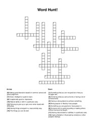 Word Hunt! Crossword Puzzle