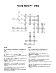 World History Terms Crossword Puzzle
