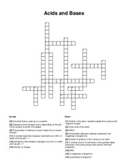 Acids and Bases Crossword Puzzle