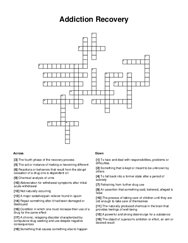 Addiction Recovery Word Scramble Puzzle