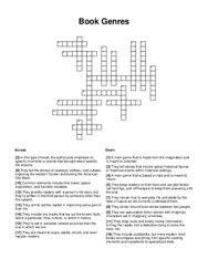 Book Genres Crossword Puzzle