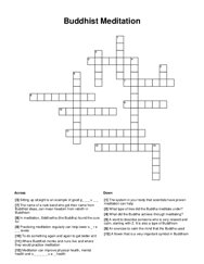 Buddhist Meditation Crossword Puzzle