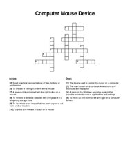 Computer Mouse Device Crossword Puzzle