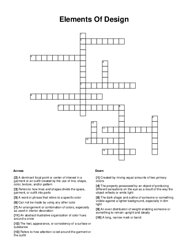 Elements Of Design Crossword Puzzle
