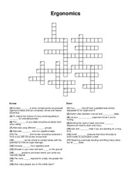 Ergonomics Crossword Puzzle