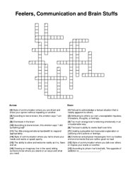 Feelers, Communication and Brain Stuffs Crossword Puzzle