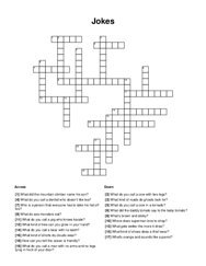 Jokes Crossword Puzzle