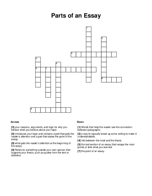 expository essay crossword puzzle