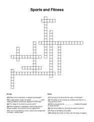 Sports and Fitness Crossword Puzzle