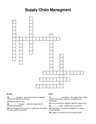 Supply Chain Managment Crossword Puzzle