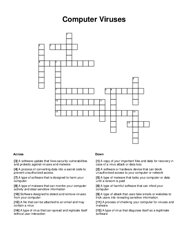 Computer Viruses Crossword Puzzle