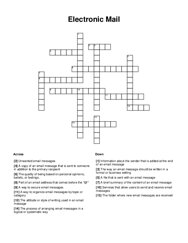 Electronic Mail Crossword Puzzle