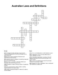 Australian Laws and Definitions Word Scramble Puzzle