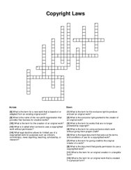 Copyright Laws Crossword Puzzle