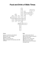 Food and Drink of Bible Times Crossword Puzzle