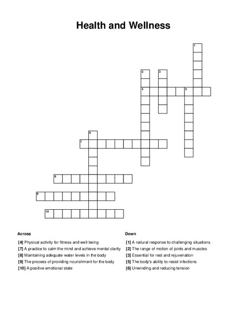 health-and-wellness-crossword-puzzle